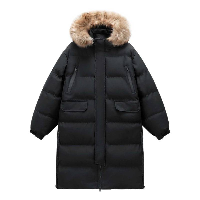 Women's Mid-length And Long Winter Coat With A Thickened Fur Collar