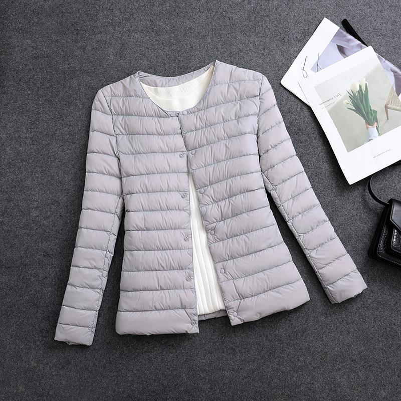 Women's Lightweight Short Inner-wear Round-neck Thermal Jacket