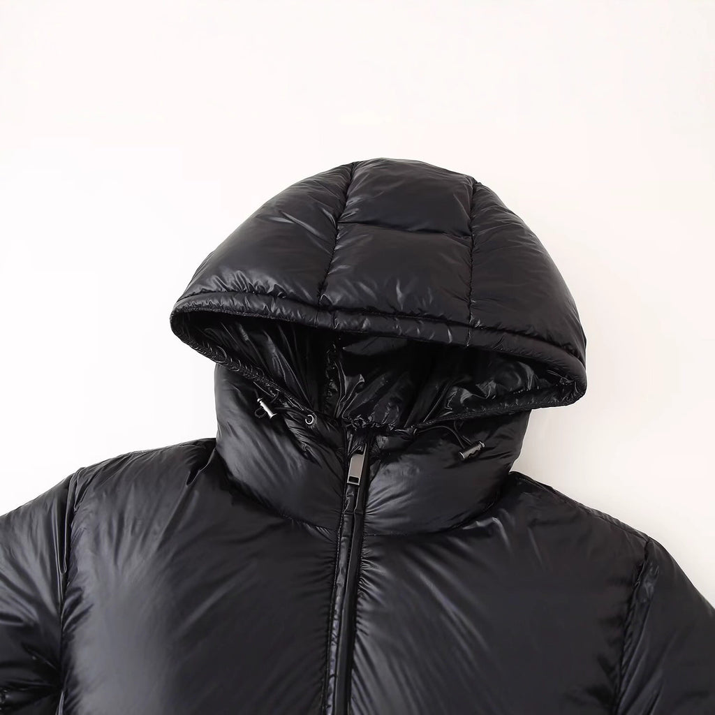 Simple And Versatile Hooded Two-tone Padded Cotton Jacket