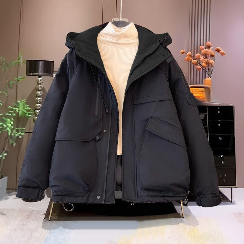 Korean-style Loose-fitting Hooded Quilted Outdoor Jacket