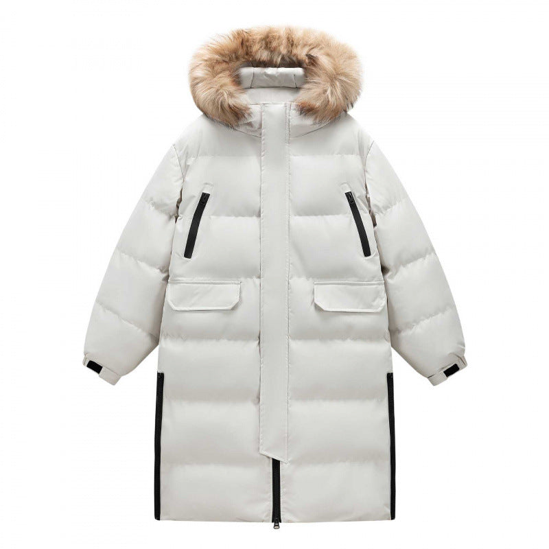 Women's Mid-length And Long Winter Coat With A Thickened Fur Collar