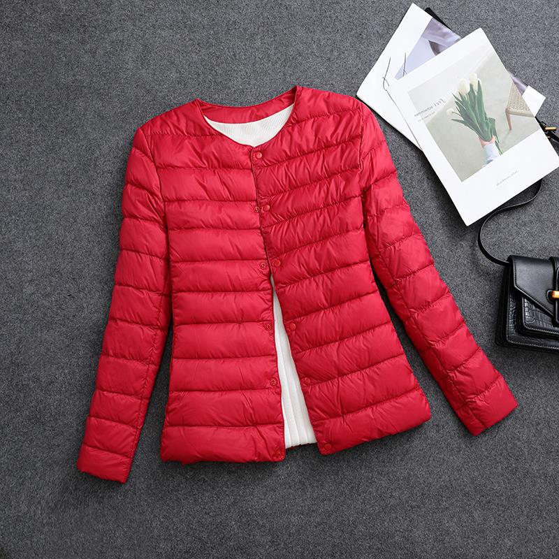 Women's Lightweight Short Inner-wear Round-neck Thermal Jacket